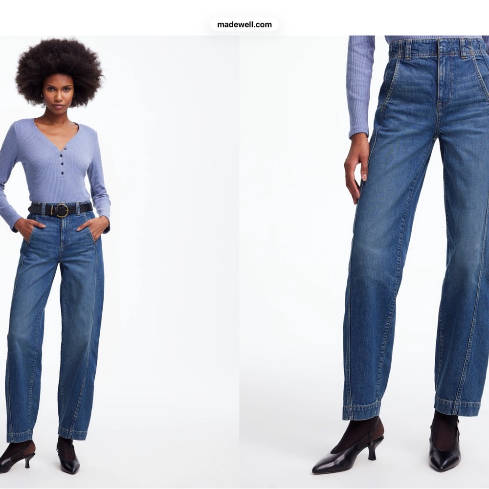 Madewell Mid-Blue Straight-Leg High-Rise Jeans